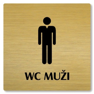 WC muži, 80x80mm, zlatá, Nevada